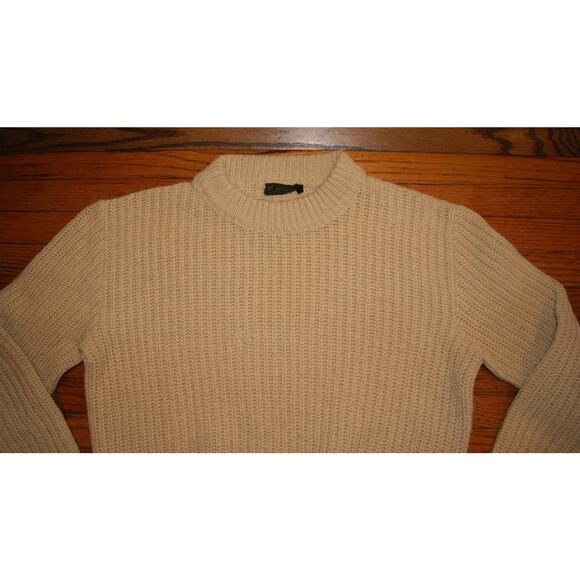 Vintage 60s 70s Alps Ski Meister Ivory Cable Knit Fisherman Sweater Mens Large - Picture 1 of 14